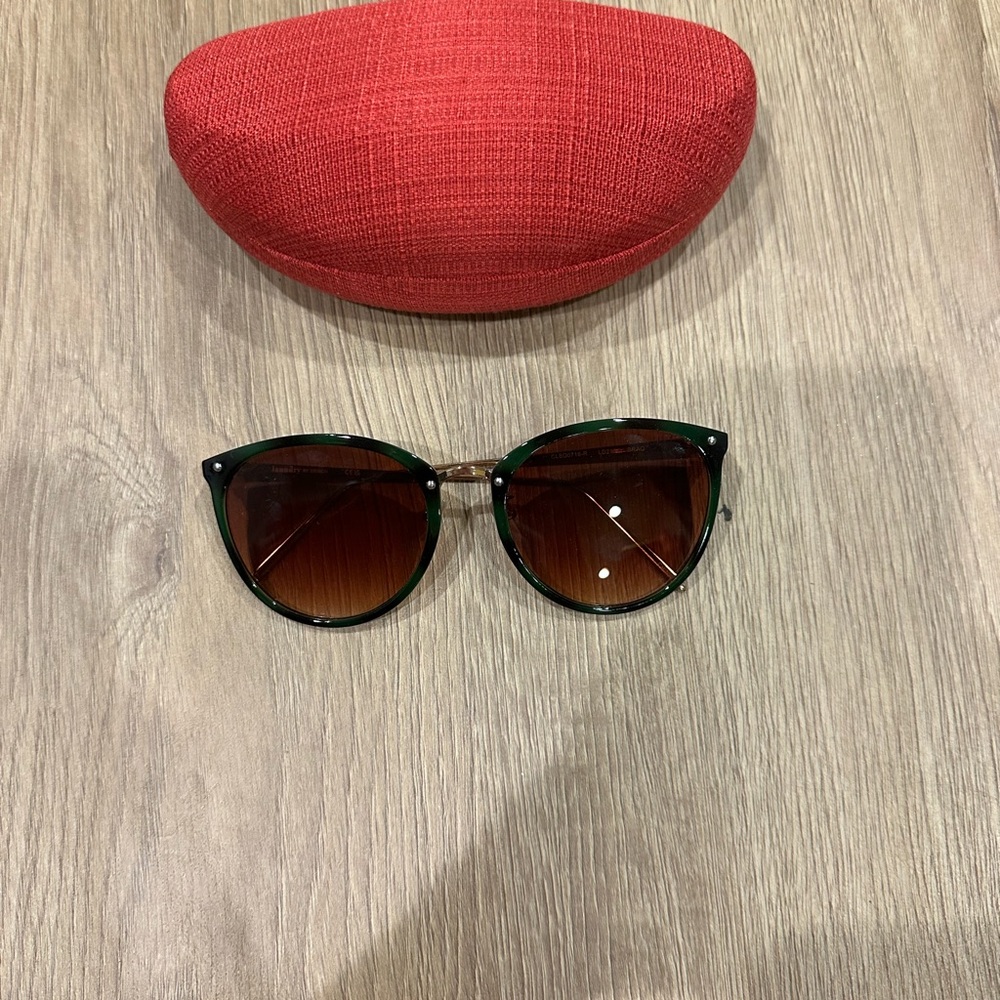 Laundry by Design Green Sunglasses with Red Case